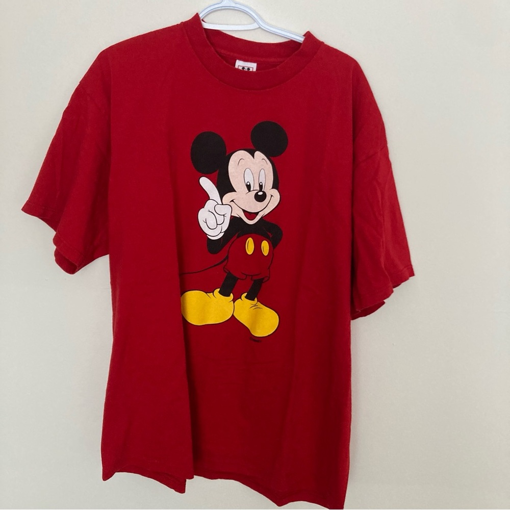 Disney Wear Mickey Mouse Big Graphic Men’s Tshirt Red Size XL